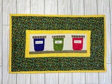Handmade Quilt Wall Hanging Jams Jellies Jars Preserves Quilted Kitchen Decor