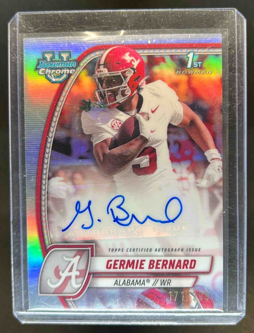 2024 Bowman Chrome U Germie Bernard Prospect Auto Refractor #171/299