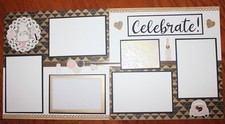 Wedding Reception scrapbook pages 2 each 12 x 12 handmade assembled Celebrate