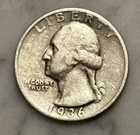 1936-D Washington Quarter - VF - Very Fine - 90% Silver