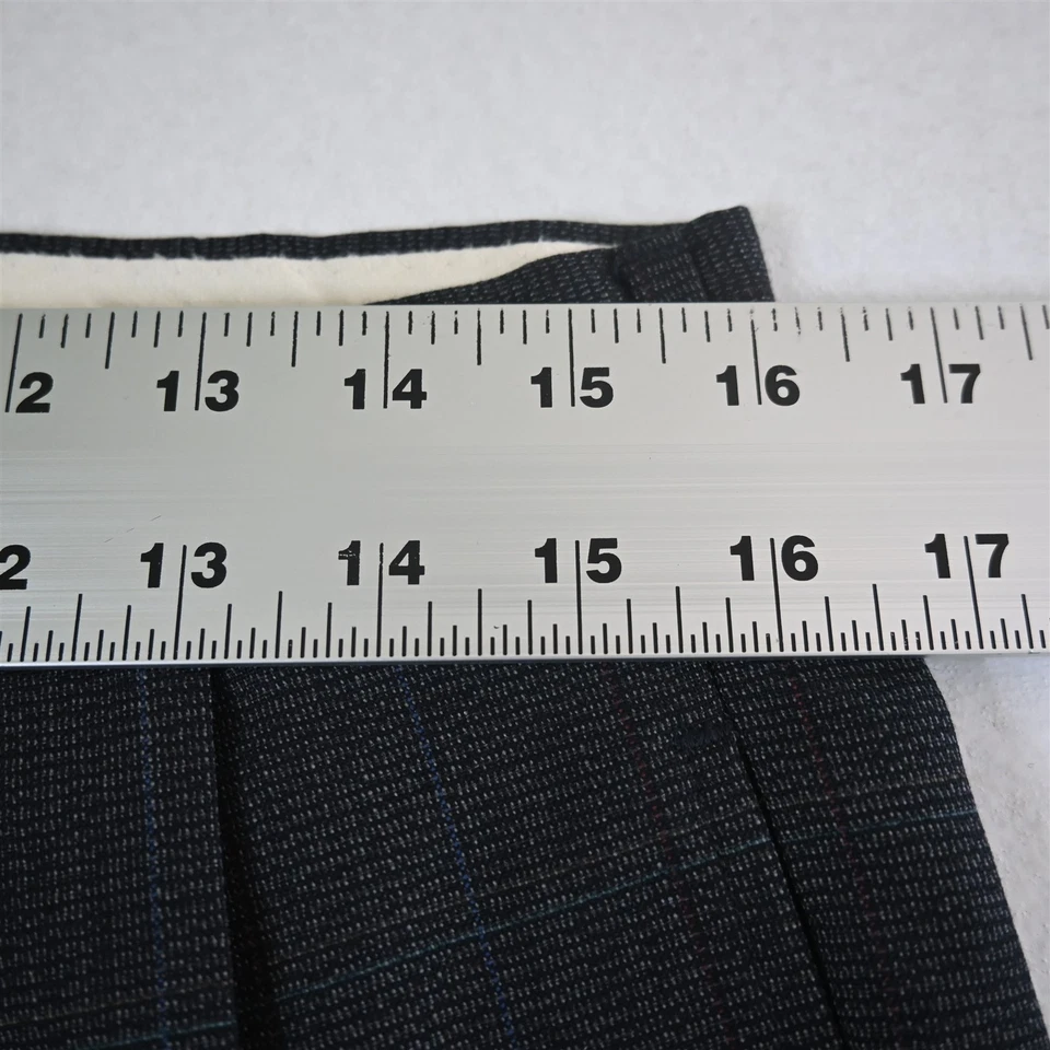 Calça de ombro natural plissada cintura alta vintage feita nos EUA Corbin 31x32 azul cinza - Imagem 2 de 4