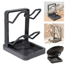 Kitchen Pot Lid Storage Rack with Spoon Rest, Stainless Kitchen Pot Lid Storage