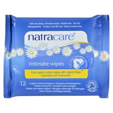 Natracare Organic Cotton Intimate Wipes - 12 Wipes - Case of 12