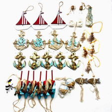 Lot of 31 Nautical Coastal Beach Christmas Ornaments Anchors Buoys Shells Boats