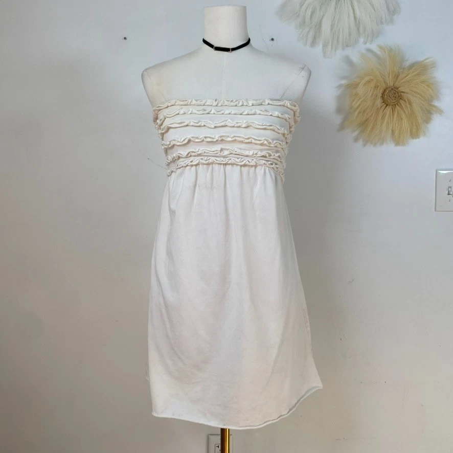 Xhilaration Womens Y2K Strapless Babydoll Top Size L Preppy Ruffled Cottagecore - Image 2 of 4