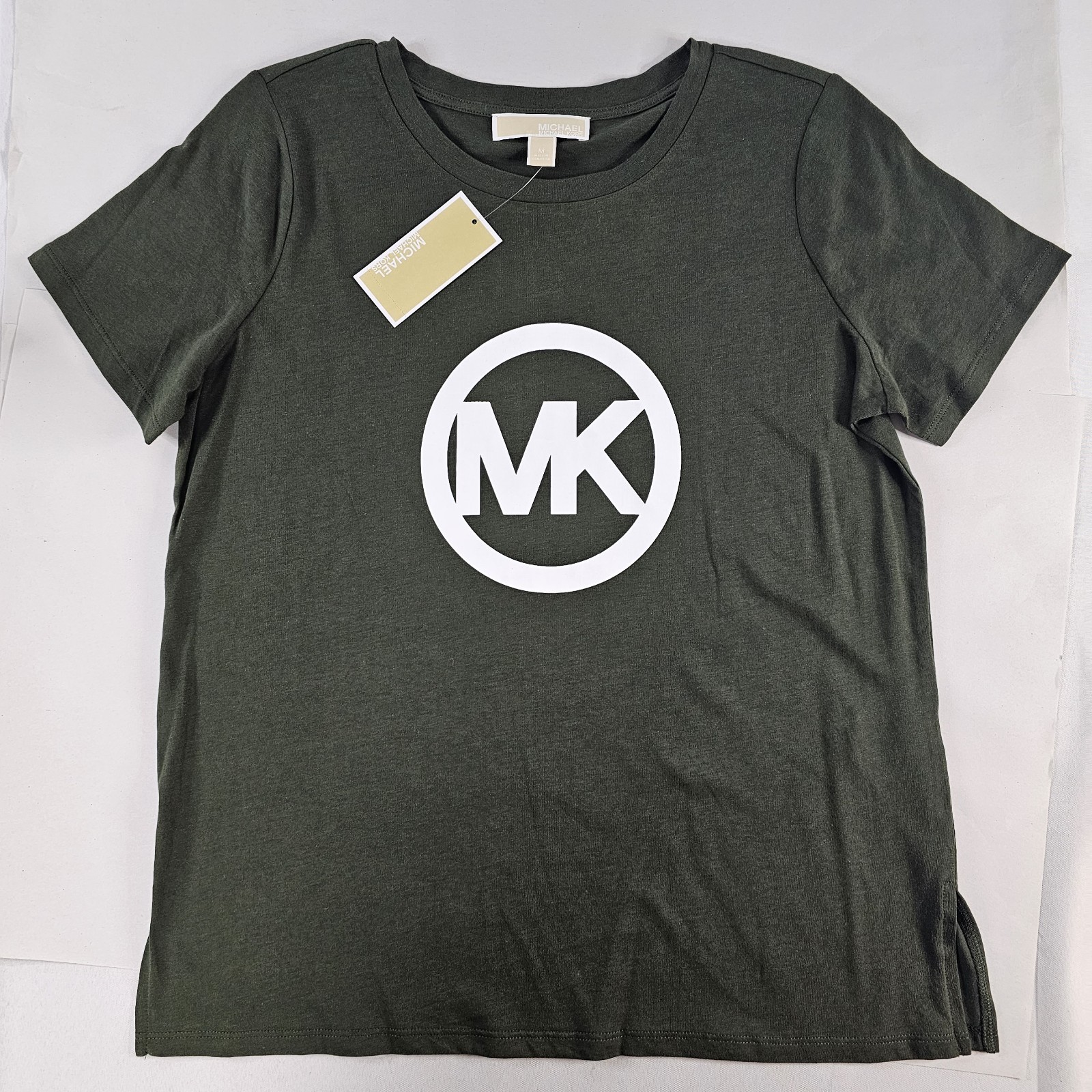 Michael Kors Ivy Loungewear T-Shirt With Large MK Logo Womens Medium $68 READ⬇