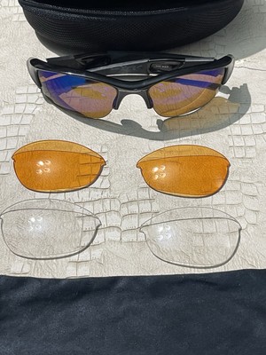 Oakley Men's Sunglasses with 3 Sets of Interchangeable Lenses, Case & Pre Owned