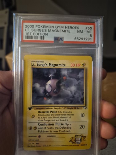 Lt. Surge's Magnemite (1st Edition) graded PSA 8 for sale on eBay