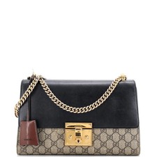 Gucci Padlock Shoulder Bag GG Coated Canvas and Leather Medium
