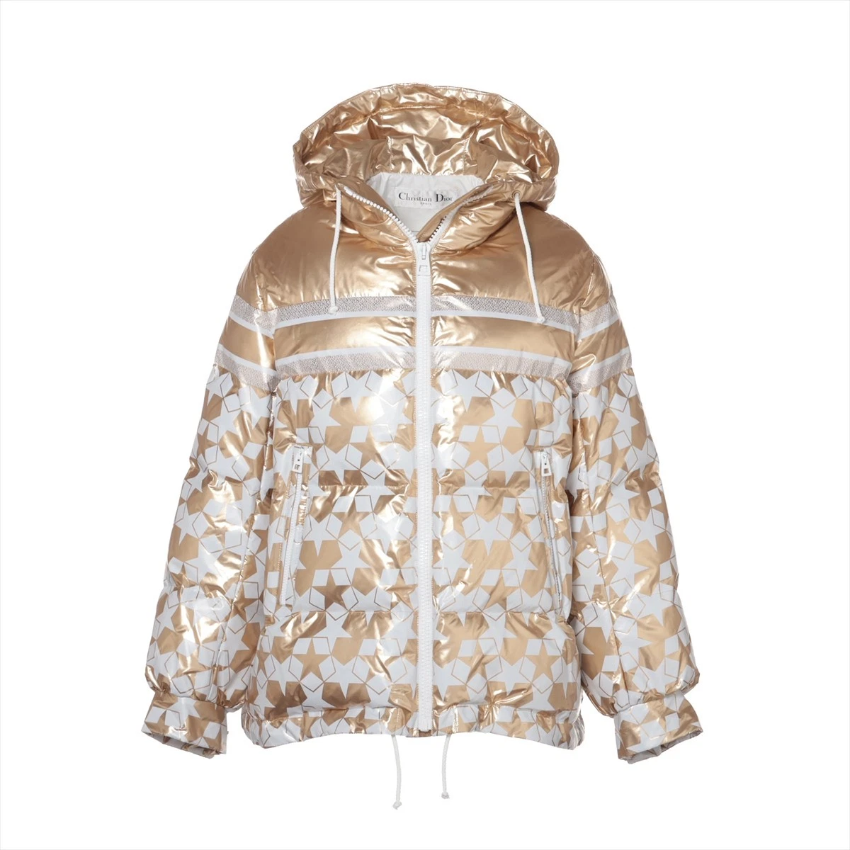 Christian Dior Giacca Nylon Isolata XS Donna Oro x Bianco 257C23A2952 Alpi