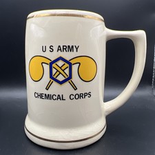Vintage US Army Chemical Corps Stoneware Mug Stein 16oz Made in USA
