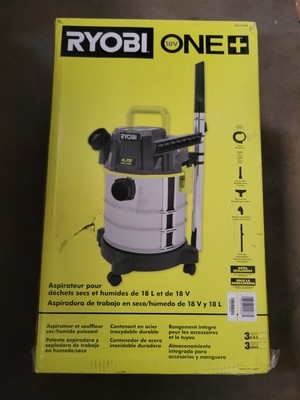 #ad RYOBI 18V Cordless 4.75 Gal. Wet Dry Vacuum Cleaner Powerful Suction $109.99