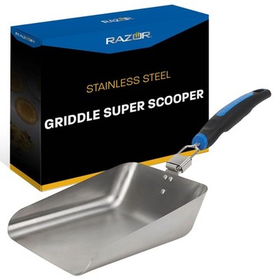 Razor Griddle Food Scooper, Multi-Purpose Stainless Steel Griddle Food Mover,...