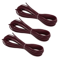 3pcs 3mm x 5 Yards Leather Cord for Necklace Bracelet, Wine Red