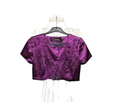 Patrizia Pepe Women's Blazer Size 42 Short Purple Bolero Made in Italy