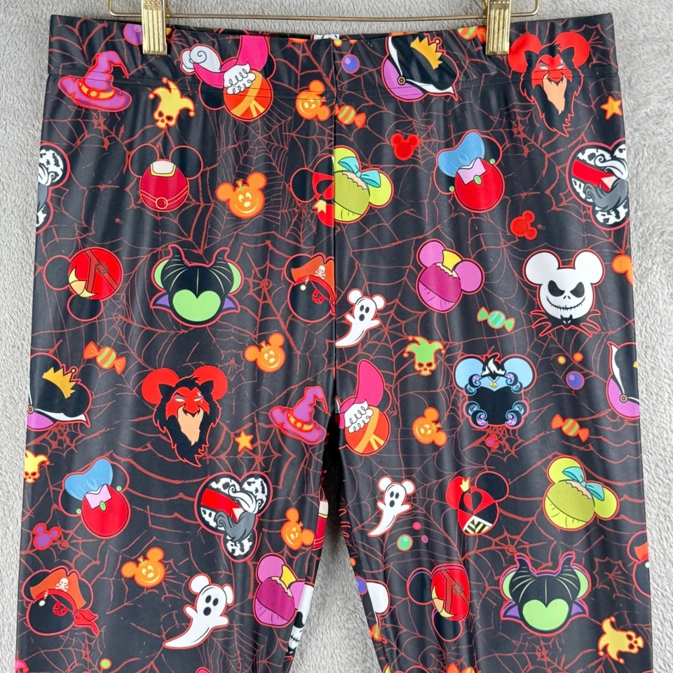 Leggings Disney Villanos Halloween Mujer XL Patrón Telaraña Personajes Estampado Foto 4 de 4