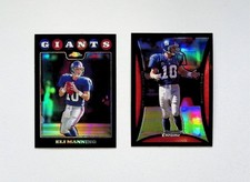 Eli Manning Football 2 Card Lot - Refractor