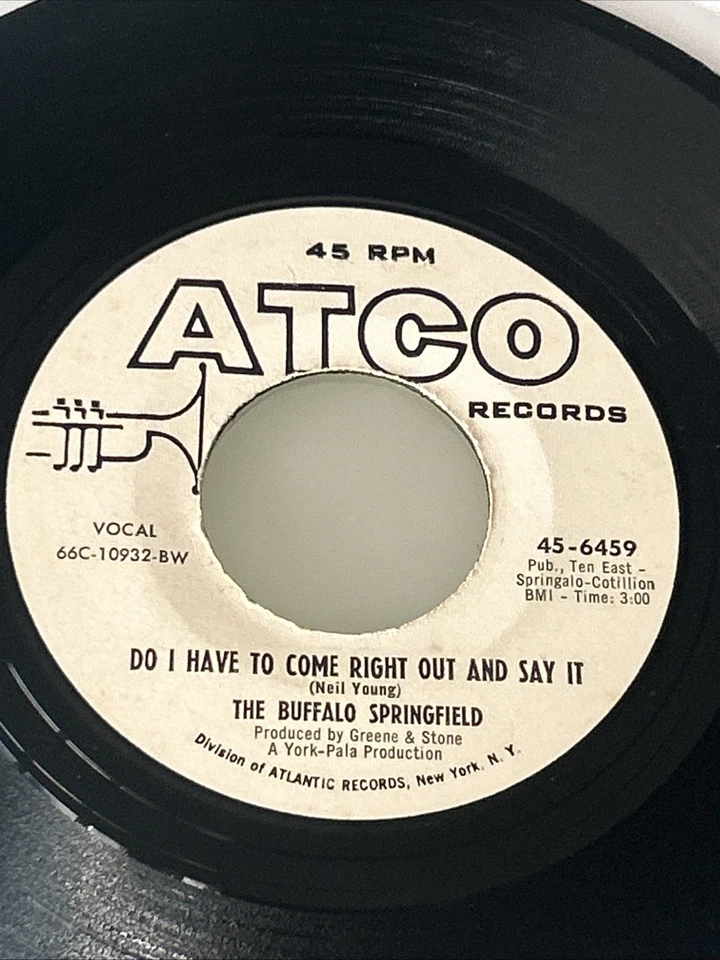 THE BUFFALO SPRINGFIELD For What It's Worth DJ PROMO 45 WHITE LABEL Atco 45-6459 - Image 4 of 4