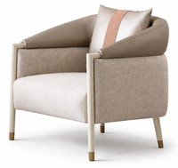 Beiger Stoffsessel Weicher Designersessel WohnzimmermöBel PolstermöBel