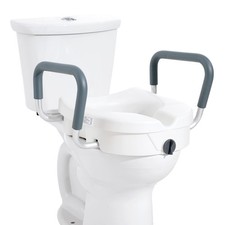 Raised Toilet Seat,5" Height Raised,350 lbs Weight Capacity,for Round Elongated