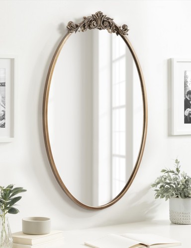 Arendahl Traditional Vertical Oval Wall Mirror, 24 x 36, Antique Gold, Vintag... - Picture 4 of 8