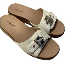 Dr Scholls Island Icon Sandals Women's 7.5M Silver Buckle Slide 2 A20