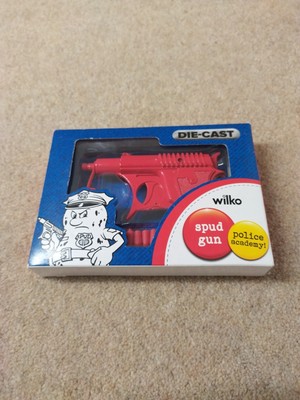 Retro rote Druckguss Spud Gun, Marke Wilko, neu in OVP 