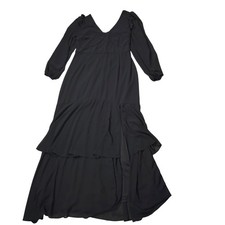 Lulus Tiered Maxi Dress High Slit Women Size 2X Attached Belt With Tags Flowy