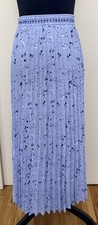 Max Studio London Blue Pleated Floral Midi Skirt - Size S