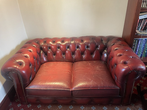 chesterfield sofa, chair, rocking chair and foot stool - Picture 1 of 11