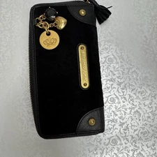 Juicy Couture wallet Authentic Gold Charms Velour Wallet black Rare Item
