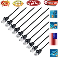 10-Pack Slim Cat6 Ethernet Cables – High-Speed, Durable, Space-Saving Networking
