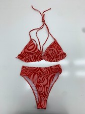 Shein Womens Pink Orange Marble Two Piece Bikini Size Small