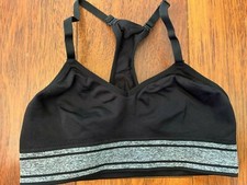 girls BLACK SPORTS BRA stretchy RACER BACK gym dance SIZE 34 size 12-14
