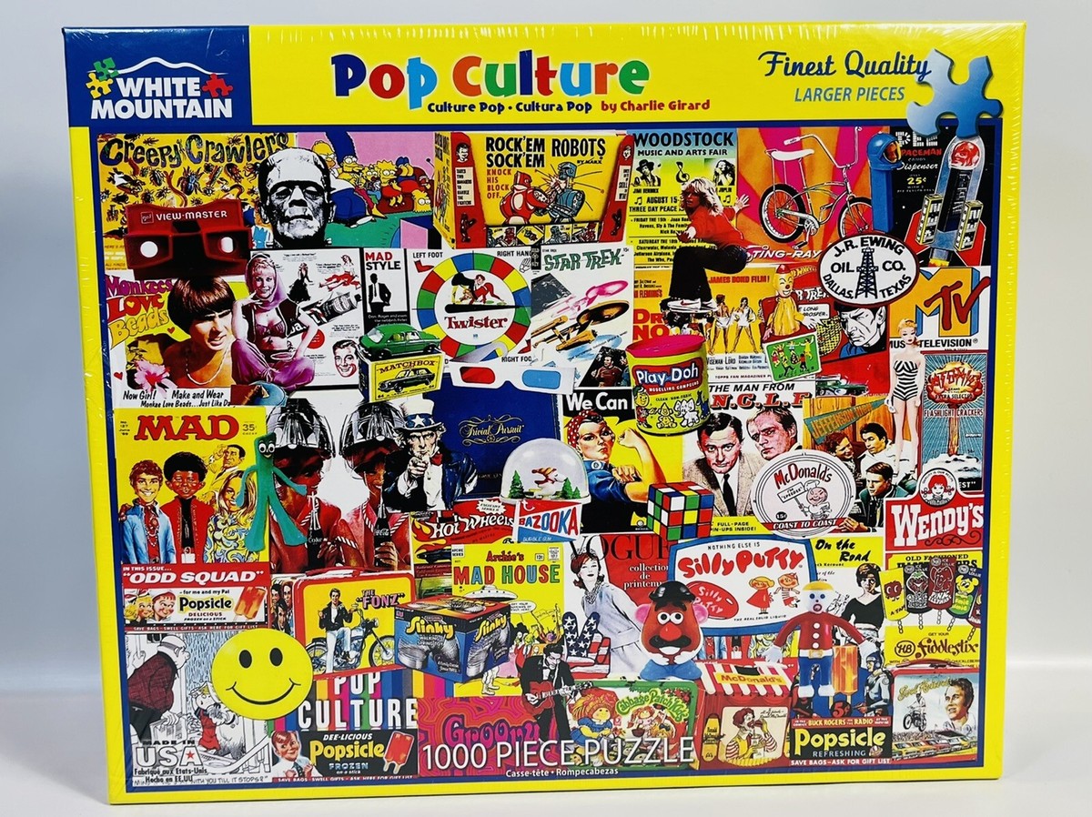 White Mountain Jigsaw Puzzle POP CULTURE 1000 Piece 24X30 Collage