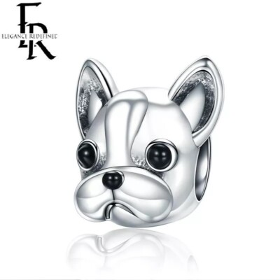 Französische Bulldogge Charm Frenchie I Love My Pet Hund Tier Silber