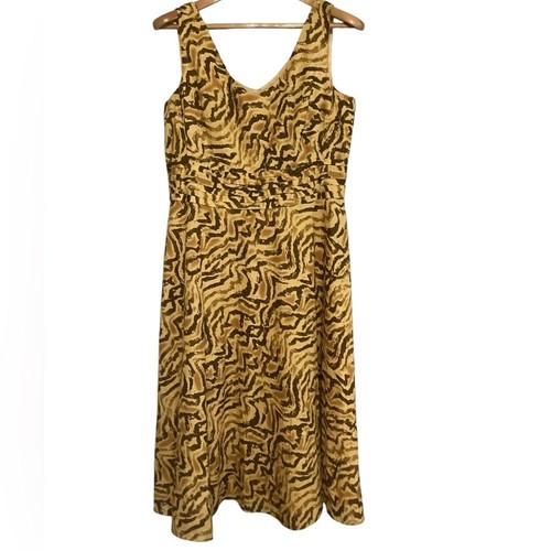 Coldwater Creek animal print fit & flared dress size 14 eBay