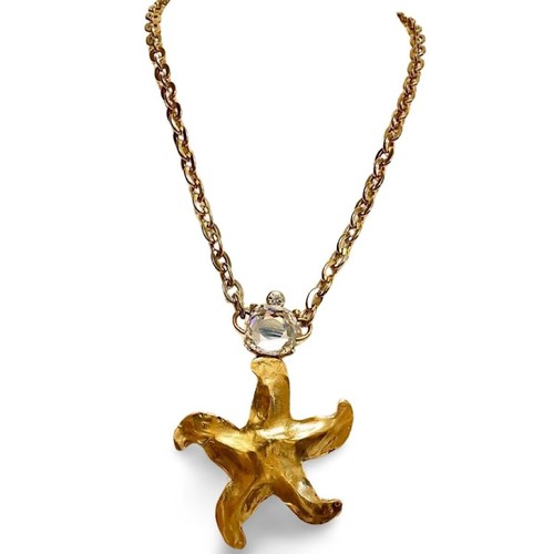 MINT. Vintage Yves Saint Laurent golden chain necklace with large starfish top - Picture 2 of 10