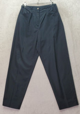 Talbots Pants Women's Size 6 Navy Pleated Cotton Flat Front Straight Leg Pockets