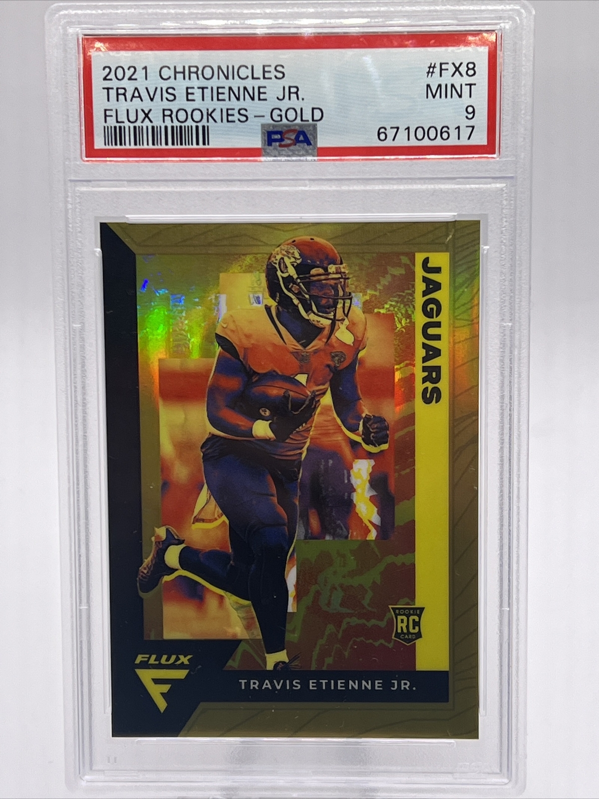 Travis Etienne Panini Chronicles Flux Rookies #FX8 Gold