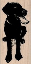 Black Lab Dog Tongue Hanging 1 1/2 x 3" Rubber Stamp, Dog Stamp, Dog Lover Stamp