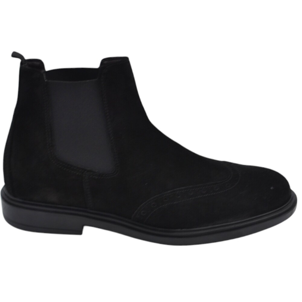 Gomma Stivaletto Nero Scamosciato Uomo Stivaletti Uomo Camoscio