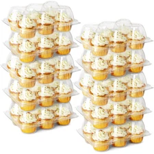 Cupcake Containers 6 count x 40 Pack Clear Cupcake Boxes Muffin Holders Carriers