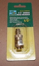 Brass Hose Mender 1/2" Max Pressure 120 PSI One Stop Gardens 93970 NIB 98G
