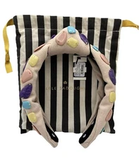 Lele Sadoughi Pebble Mosaic Knotted Headband Pastel Rainbow multicolor NWT $195