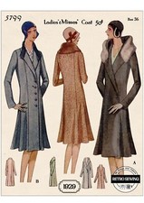 1920's Vintage Sewing Pattern for a Ladies Princess Coat - Bust 36