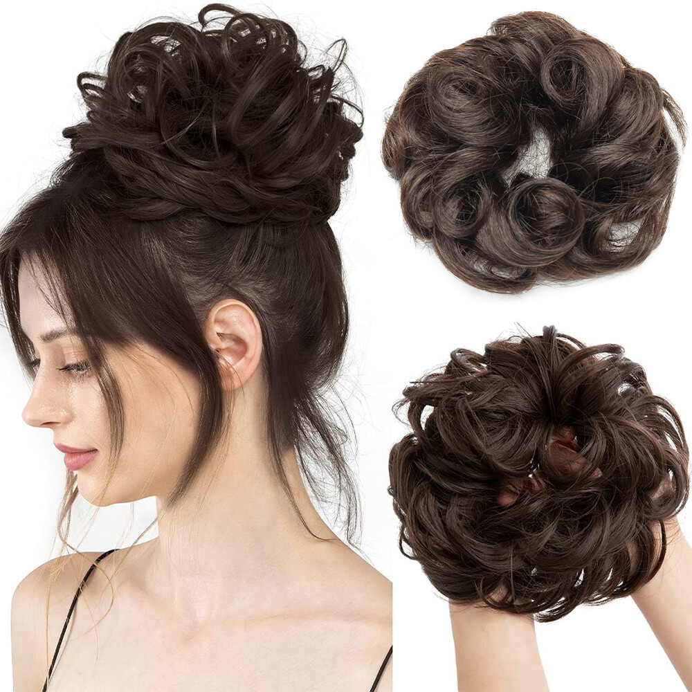 Thick 100% Real Messy Bun Hair Piece Scrunchie Updo Wrap Human Hair  Extensions