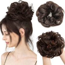 Thick 100 Real Messy Bun Hair Piece Scrunchie Updo Wrap Human Hair Extensions
