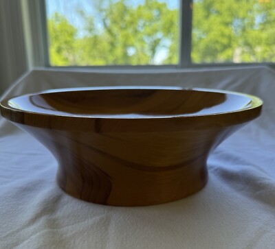 Maine State Prison Footed Bowl Wooden Round 9.25 Inches Hand Crafted in Maine
