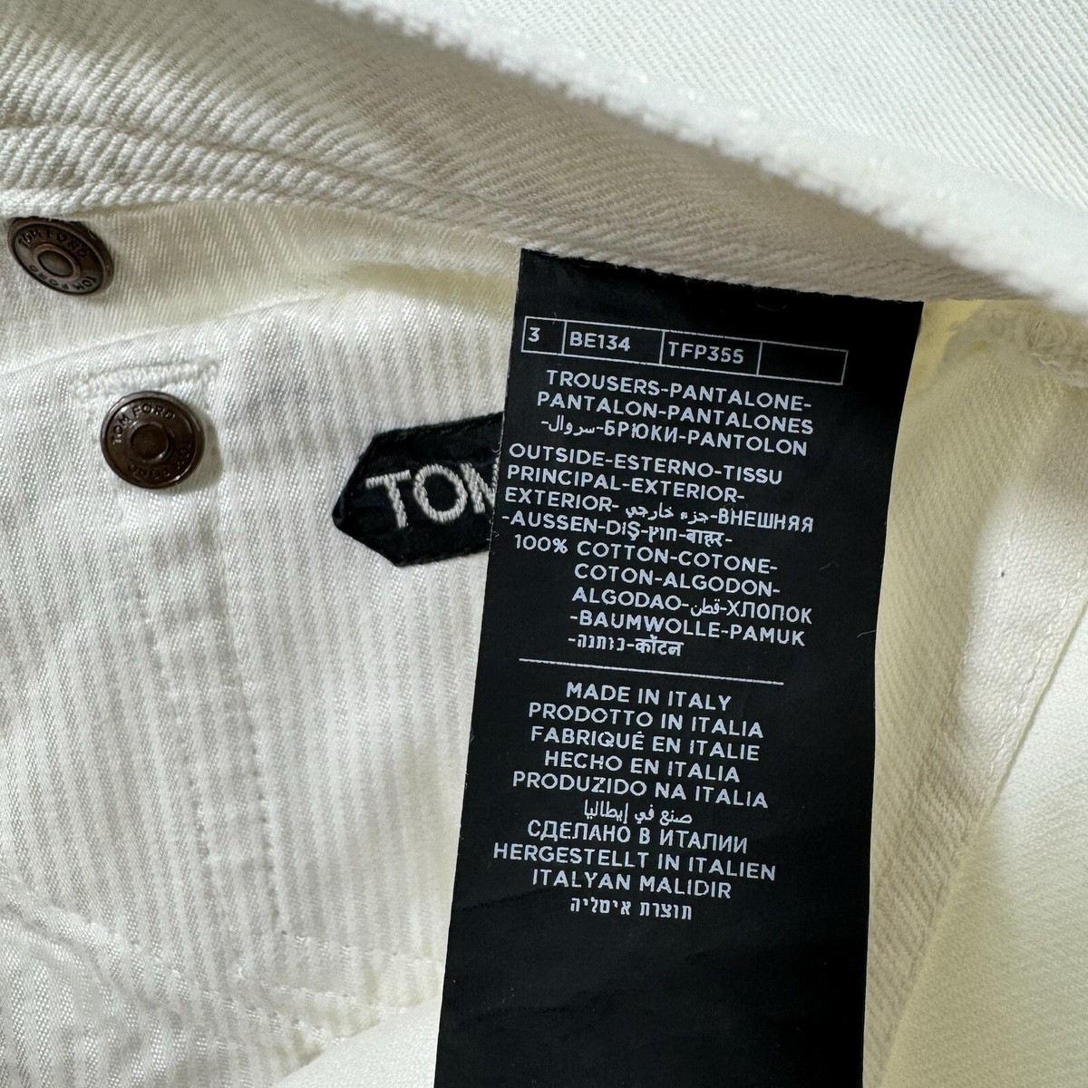 TOM FORDチノパンサイズ30 Tom Ford White Stiff Denim Mens Jeans Size 30x30 | eBay